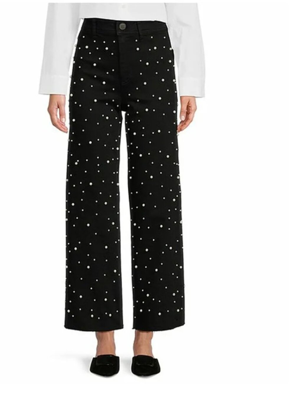 Antonio Melani Alexandra Pearl Wide Leg Crop Denim Jeans